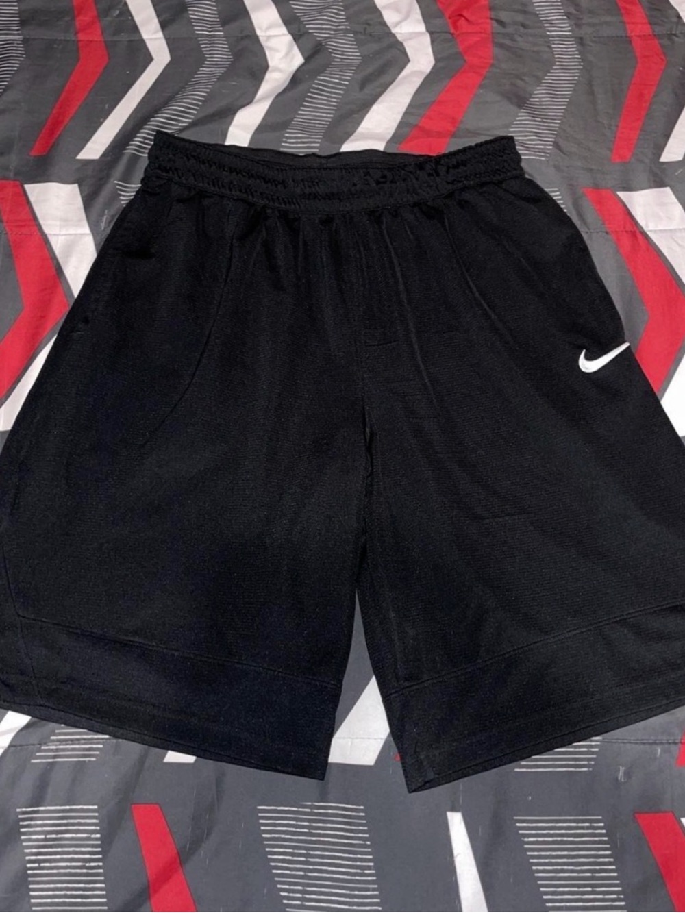 Nike Black Athletic Shorts with White Swoosh